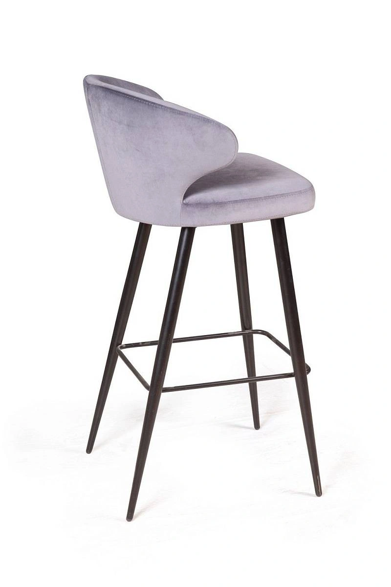 Стул барный Richard, бархат светло-серый 26 изображение Стул барный Richard, бархат светло-серый 26 фото