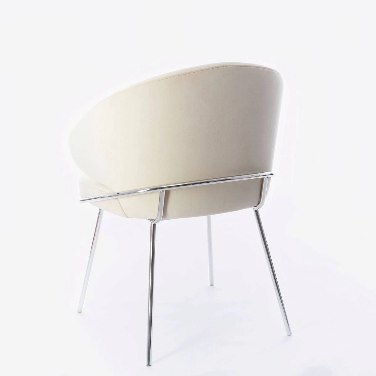 Стул с подлокотниками Garda, микровелюр бежевый, опоры хром фото