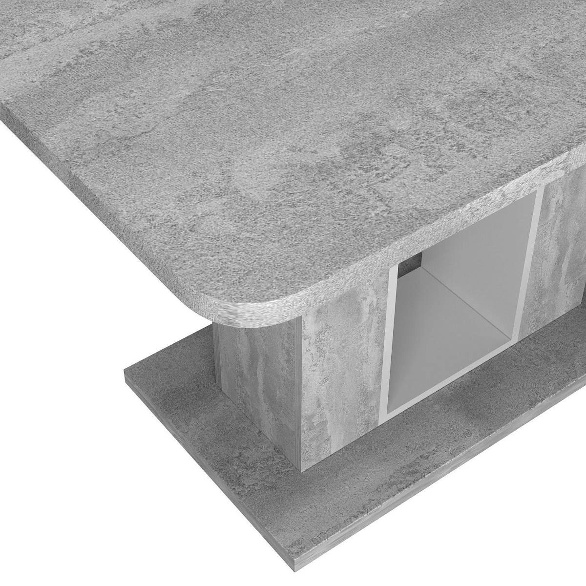 Стол обеденный Toscana (120+40) цемент светлый/белый бриллиант изображение Стол обеденный Toscana (120+40) цемент светлый/белый бриллиант фото