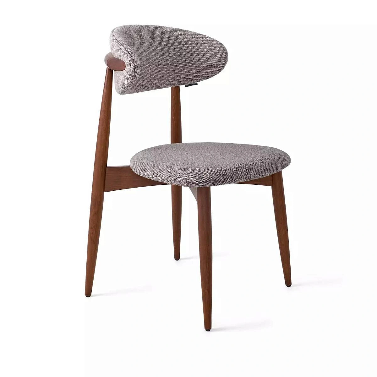 Стул Paolo, бук натуральный (тонированный коричневым лаком), ткань, пепельно-бежевый изображение Стул Paolo, бук натуральный (тонированный коричневым лаком), ткань, пепельно-бежевый фото