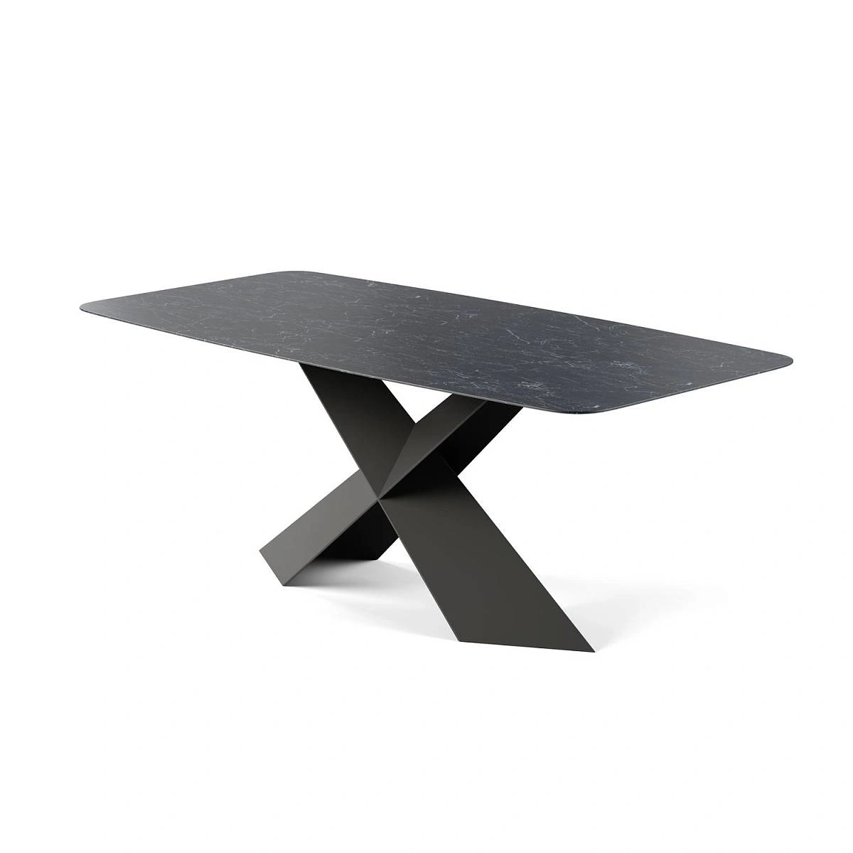 Стол овальный Tyler 200, керамика матовая,  темный изображение Стол овальный Tyler 200, керамика матовая,  темный фото