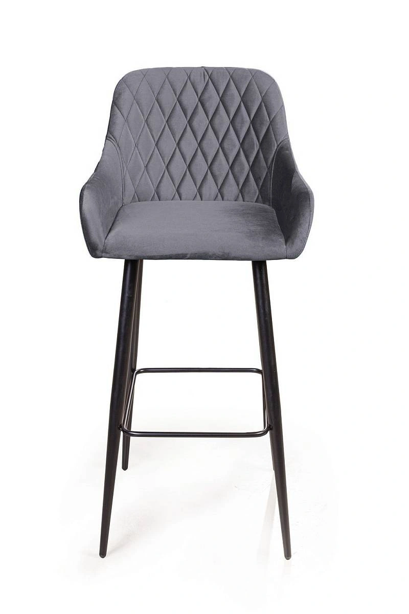 Стул барный Robert, бархат серый 27 изображение Стул барный Robert, бархат серый 27 фото