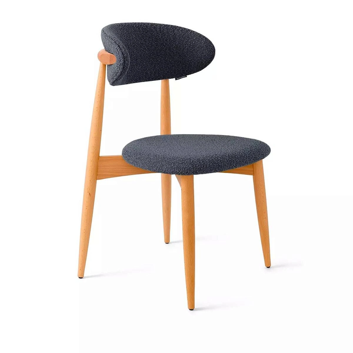 Стул Paolo, бук натуральный, ткань, темно-серый изображение Стул Paolo, бук натуральный, ткань, темно-серый фото