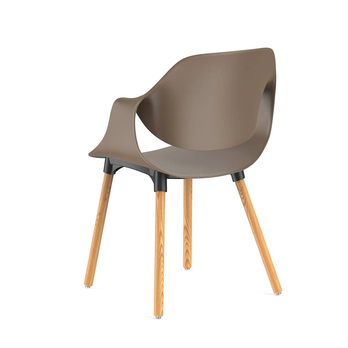 Стул Akella, (комплект 2 шт), пластик капучино / опоры дерево фото