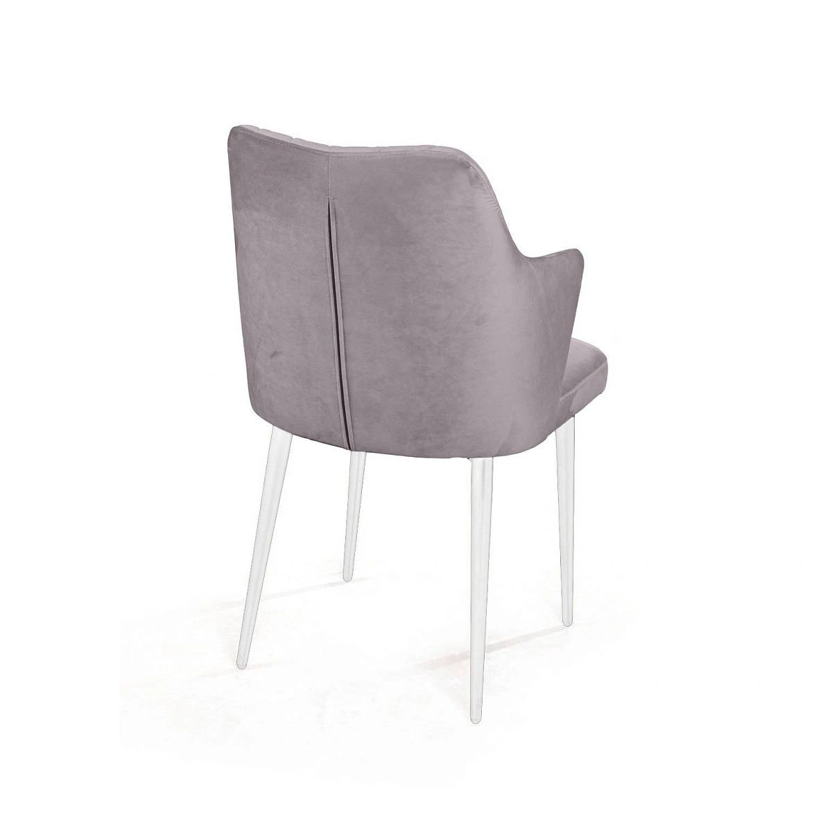 Стул с подлокотниками Hunt ромб, бархат светло-серый 26 / белый конус изображение Стул с подлокотниками Hunt ромб, бархат светло-серый 26 / белый конус фото