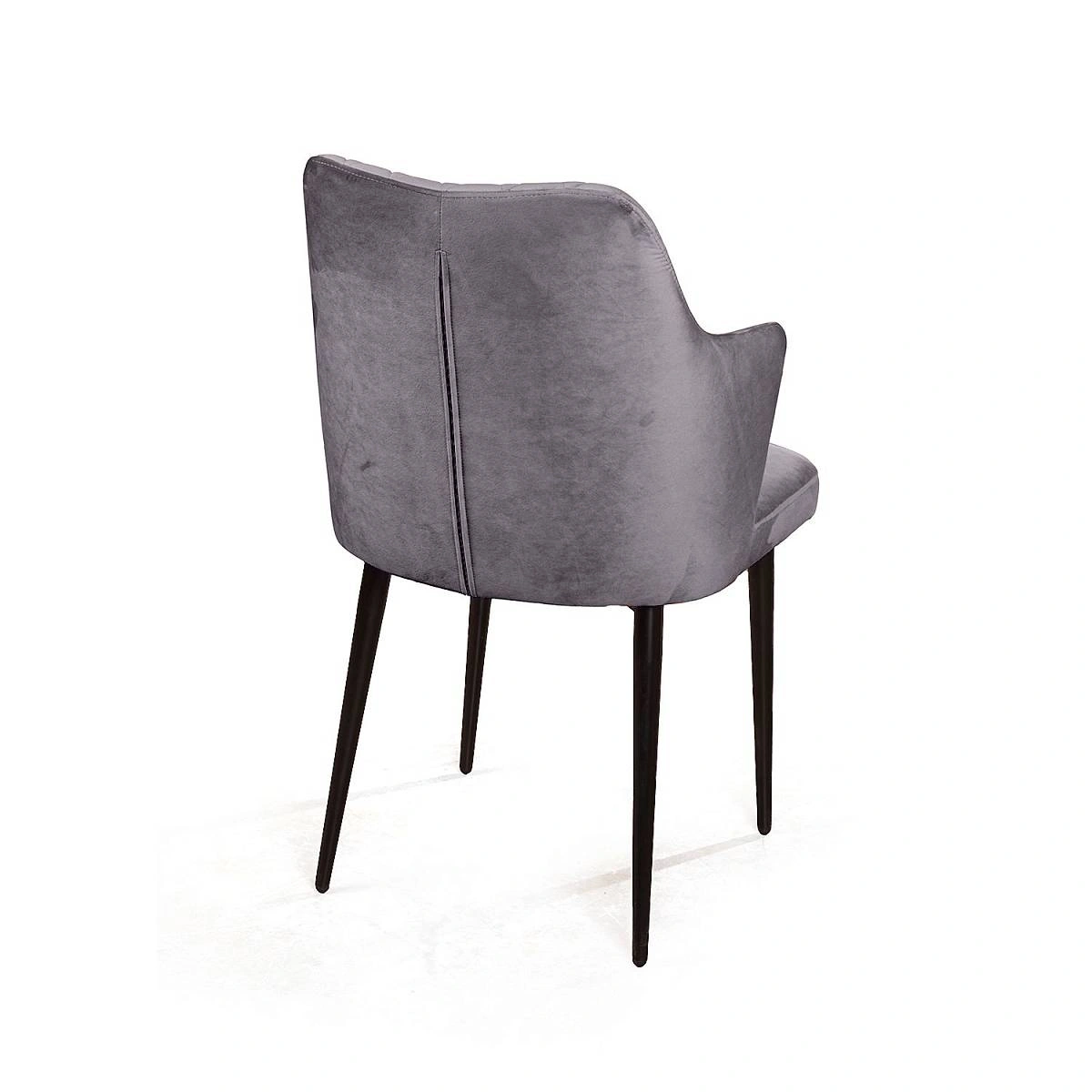 Стул с подлокотниками Hunt ромб, комплект (4шт), бархат серый 27 / чёрный конус изображение Стул с подлокотниками Hunt ромб, комплект (4шт), бархат серый 27 / чёрный конус фото