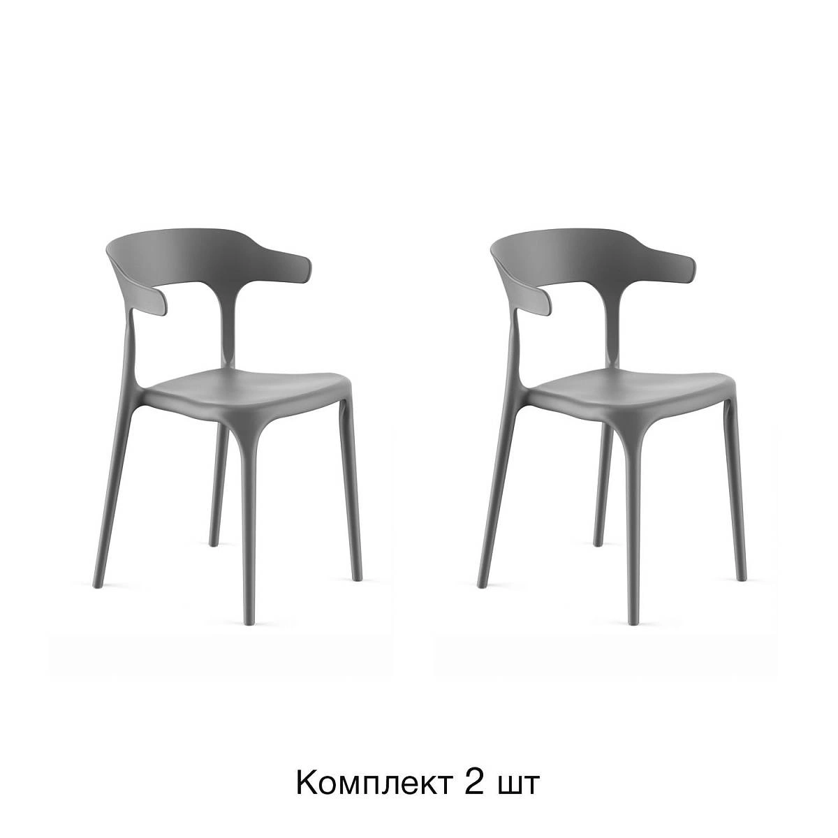 Стул Leo (RUS), комплект (2 шт), пластик серый изображение Стул Leo (RUS), комплект (2 шт), пластик серый фото