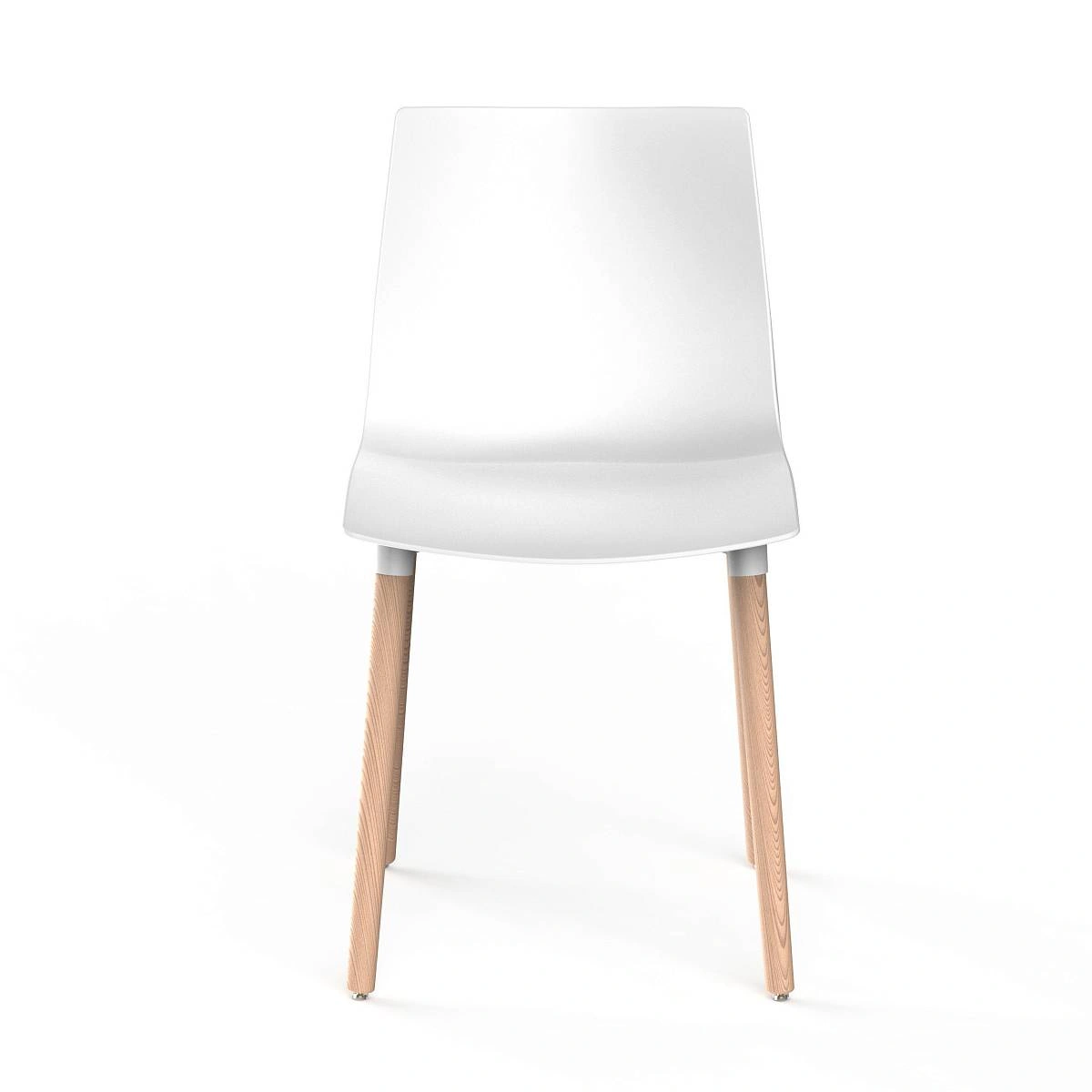 Стул Bras, (комплект 4 шт), пластик белый / опоры дерево фото