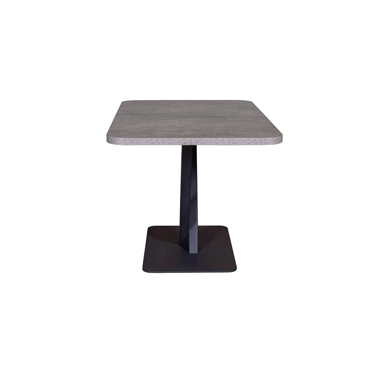 Стол Chester раздвижной (120+40) камень темный, опоры черные изображение Стол Chester раздвижной (120+40) камень темный, опоры черные фото