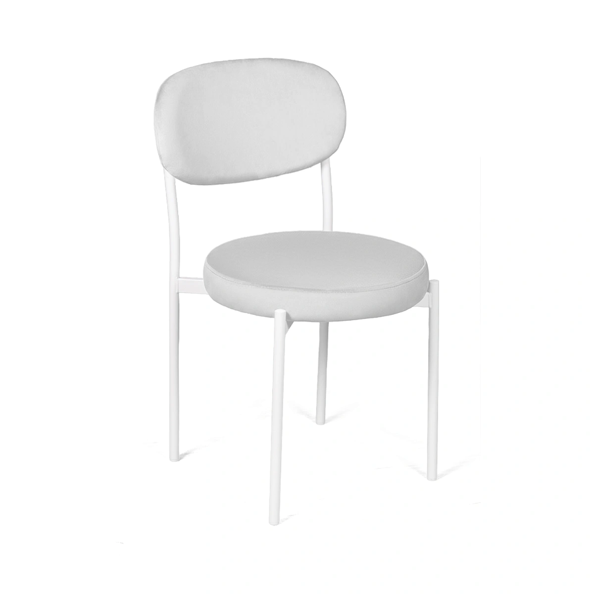 Стул Мейсон, комплект (4 шт), бархат светло-серый 04 / опоры белые фото