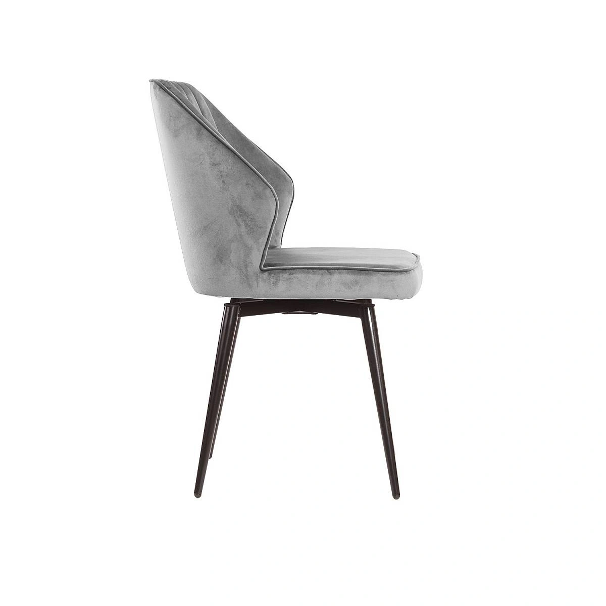 Стул Berg поворотный 360 градусов, комплект (2 шт), бархат светло-серый 26/ черный конус изображение Стул Berg поворотный 360 градусов, комплект (2 шт), бархат светло-серый 26/ черный конус фото