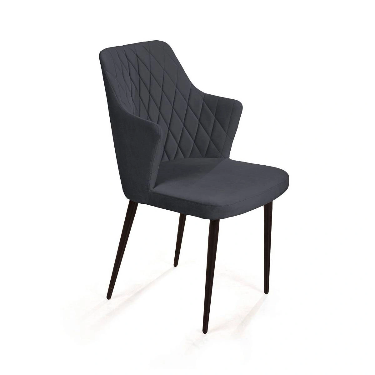 Стул с подлокотниками Hunt ромб, бархат 03 / чёрный конус изображение Стул с подлокотниками Hunt ромб, бархат 03 / чёрный конус фото