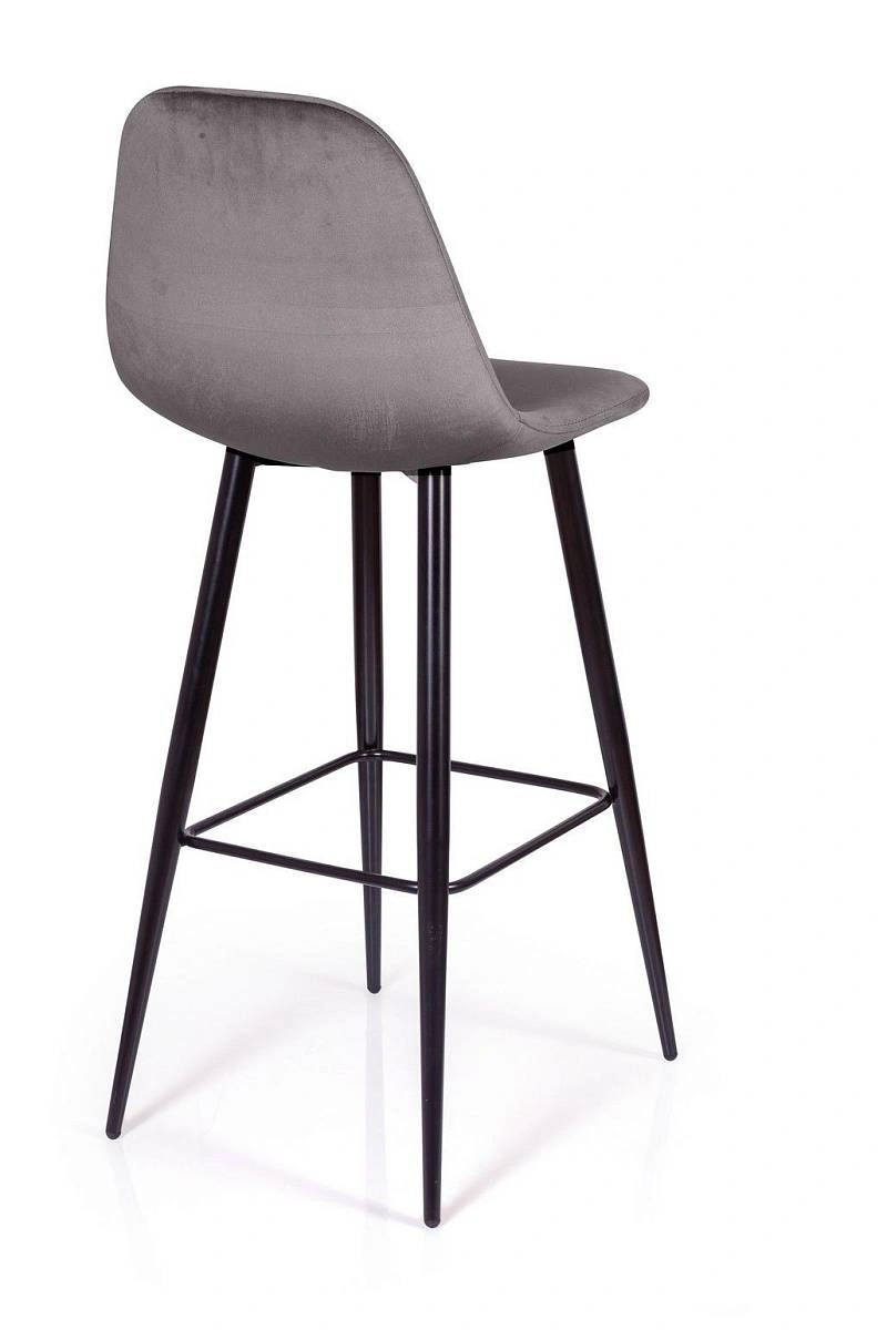 Стул барный TED, бархат серый 27 /опора конус изображение Стул барный TED, бархат серый 27 /опора конус фото