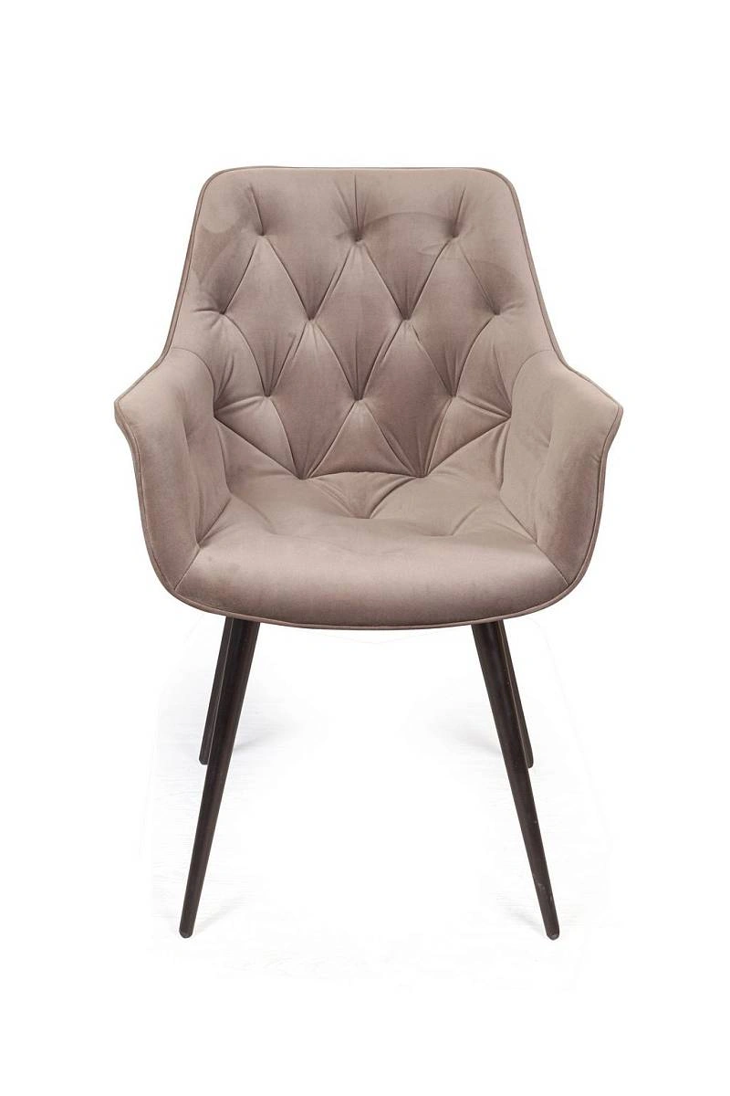 Стул поворотный 360 градусов Archi, бархат бежевый 5, опора конус фото