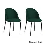 Стул Nord, комплект (2 шт), бархат зеленый 19 / опора черная