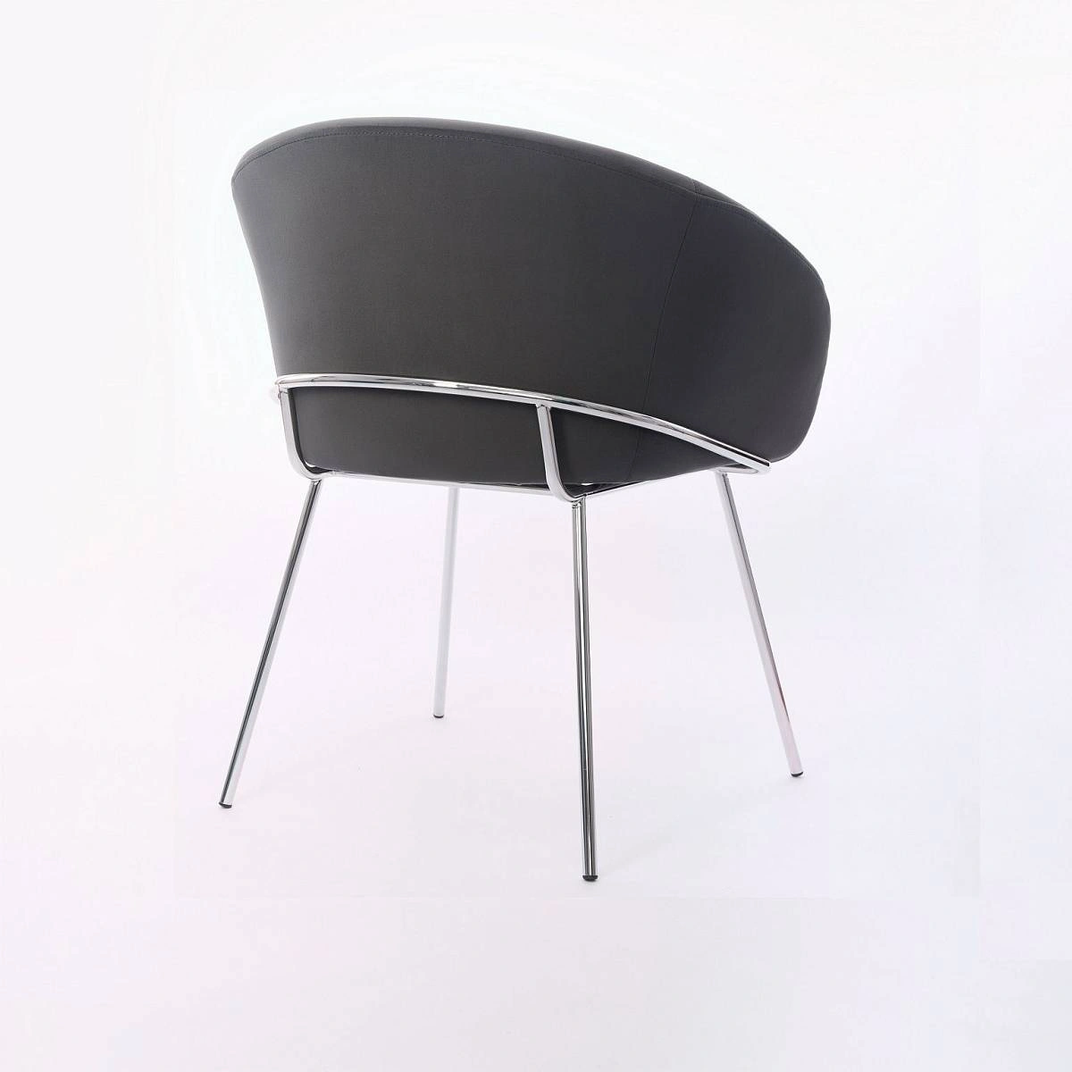 Стул с подлокотниками Tiffany, микровелюр графит, опоры хром изображение Стул с подлокотниками Tiffany, микровелюр графит, опоры хром фото