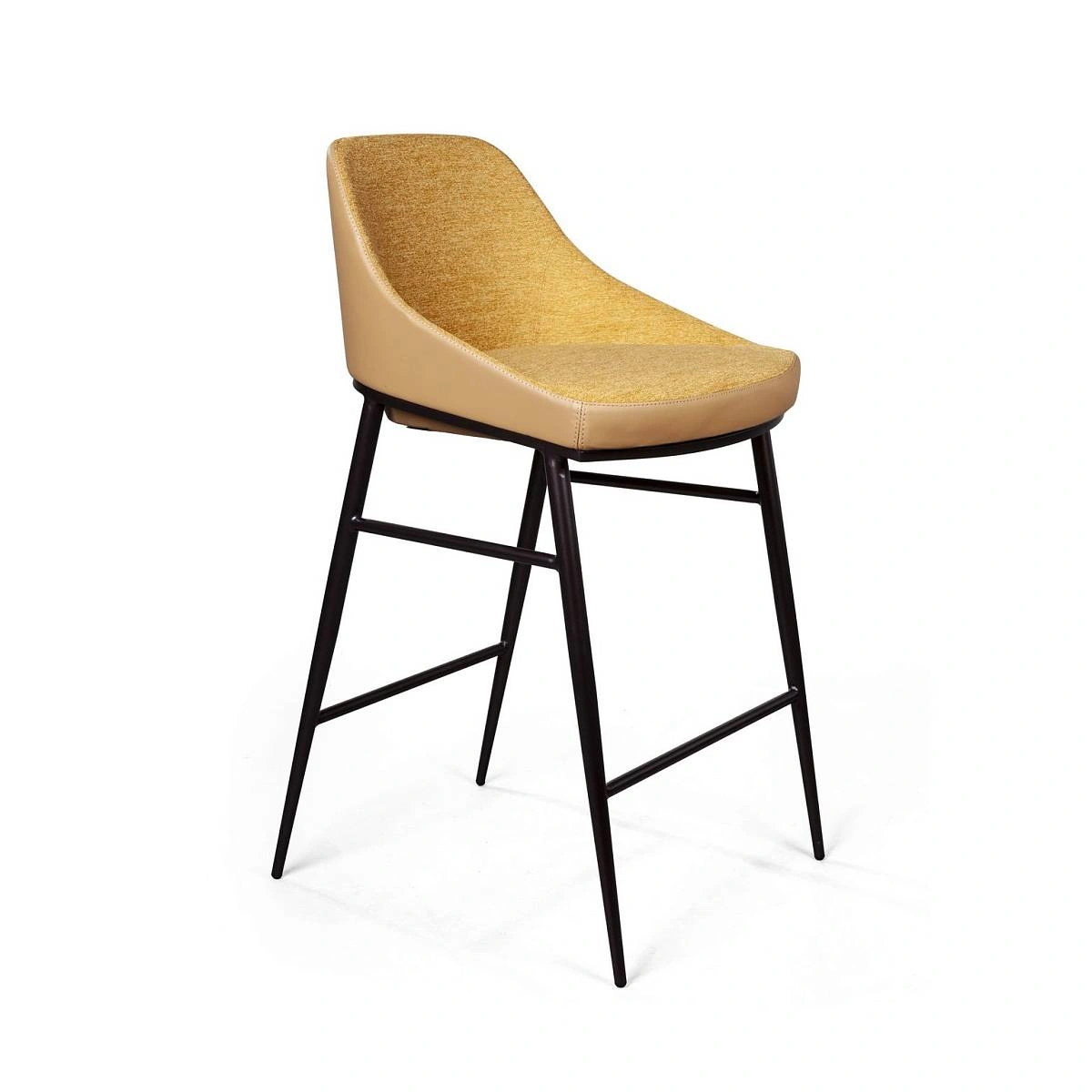 Стул полубарный Vincent, велюр комби жёлтый изображение Стул полубарный Vincent, велюр комби жёлтый фото