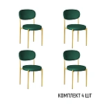 Стул Мейсон, комплект (4 шт), бархат зеленый 19 / опоры золото