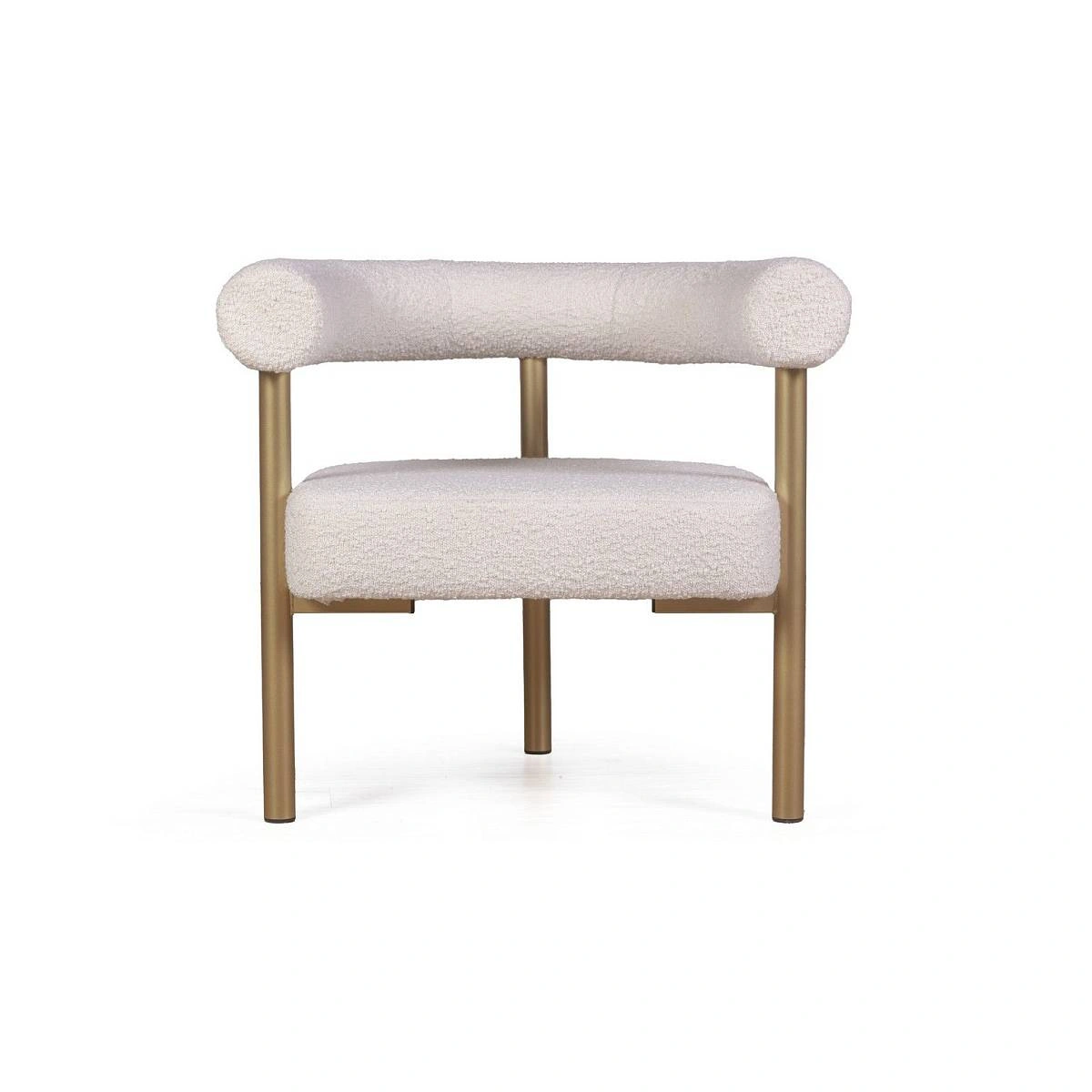 Кресло Biggi, букле Turin ivory / опоры золото фото