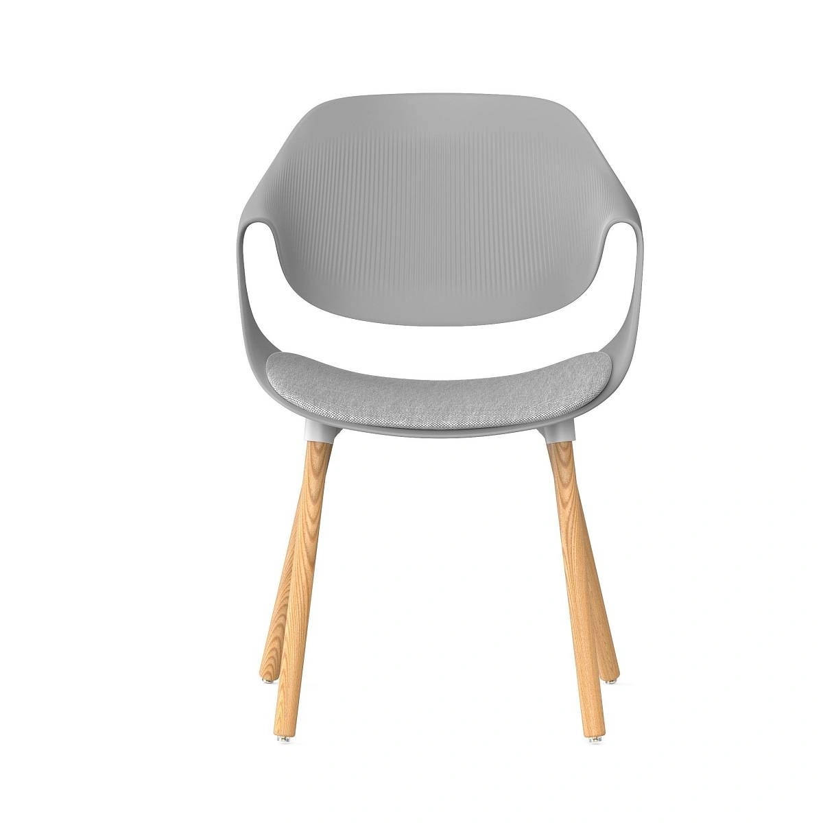 Стул Akella soft, (комплект 4 шт), пластик серый / опоры дерево изображение Стул Akella soft, (комплект 4 шт), пластик серый / опоры дерево фото
