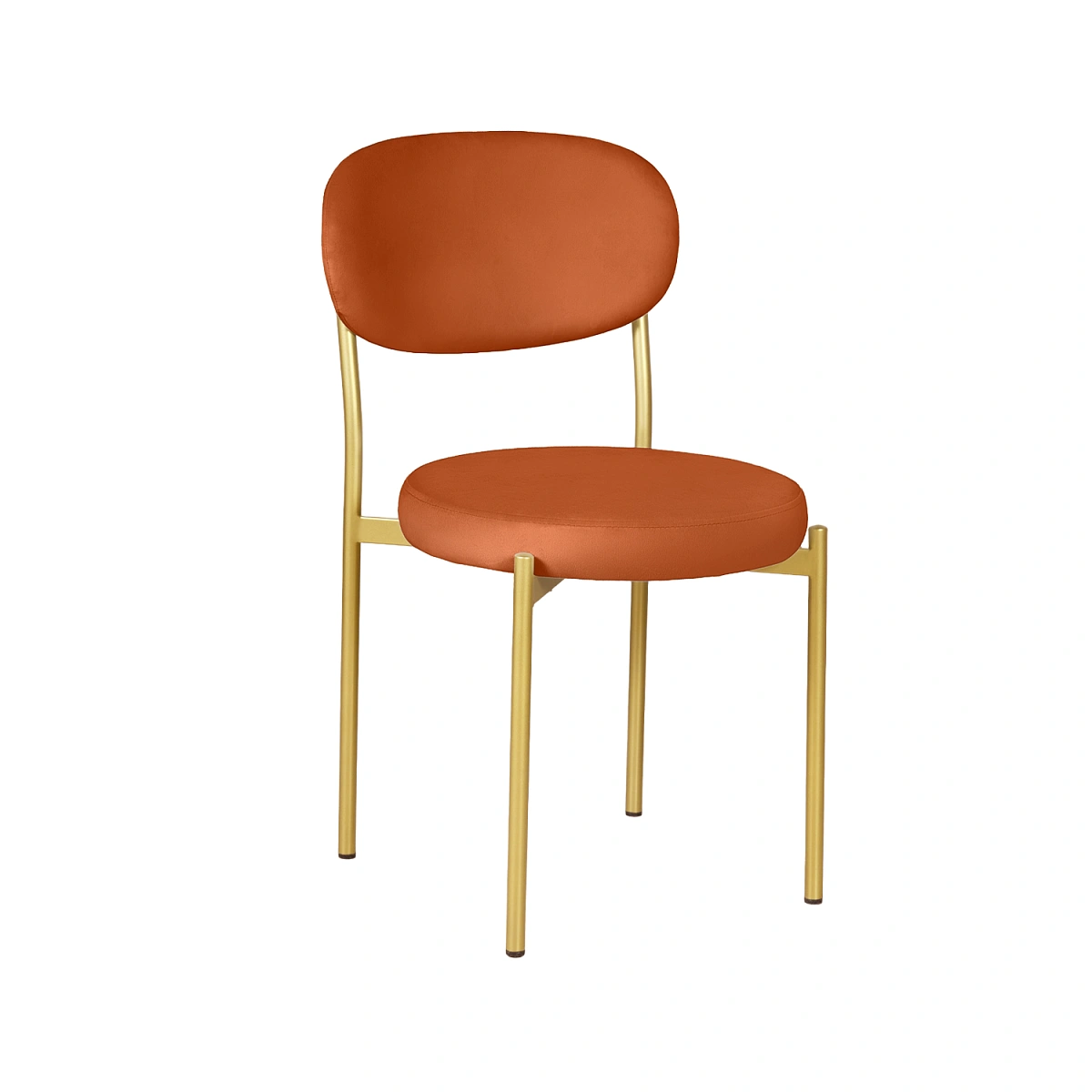 Стул Мейсон, комплект (4 шт), велюр Frost fox / опоры золото фото