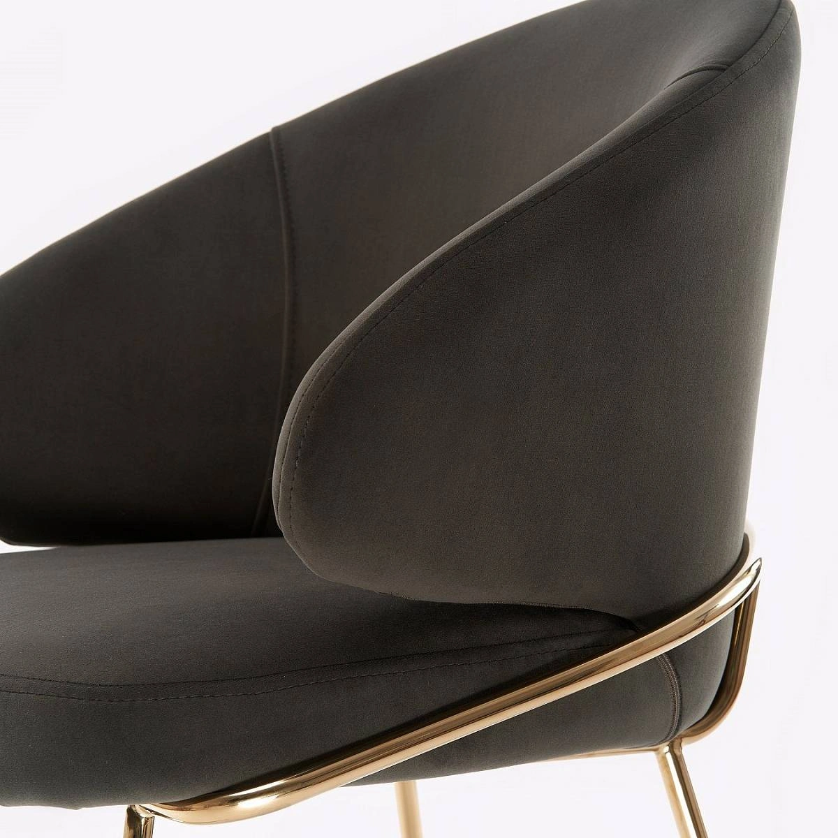 Стул с подлокотниками Garda, микровелюр графит, опоры золото изображение Стул с подлокотниками Garda, микровелюр графит, опоры золото фото