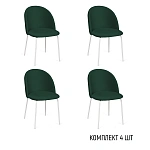 Стул Nord, комплект (4 шт), бархат зеленый 19 / опора белая