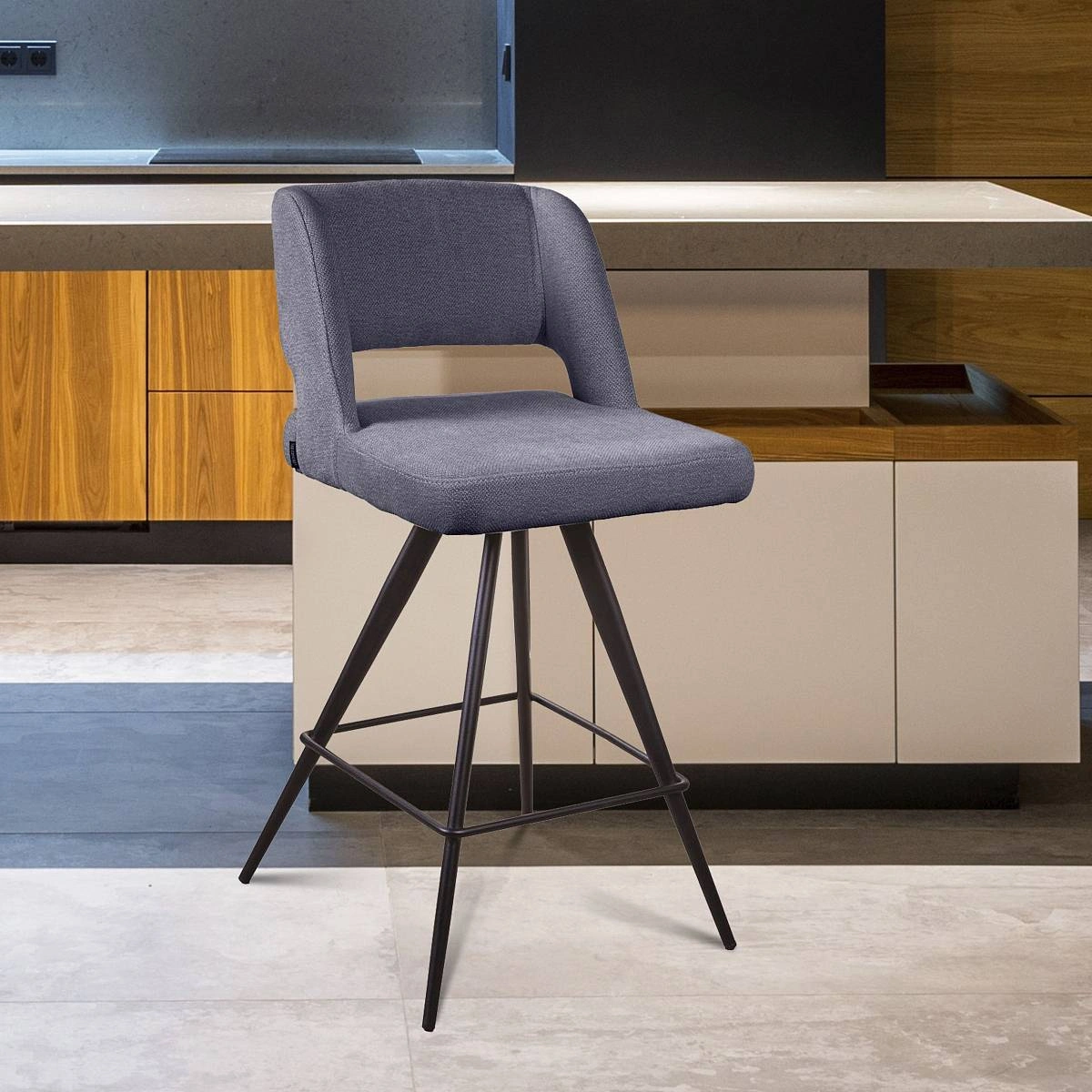 Стул полубарный Molly, ткань серый изображение Стул полубарный Molly, ткань серый фото