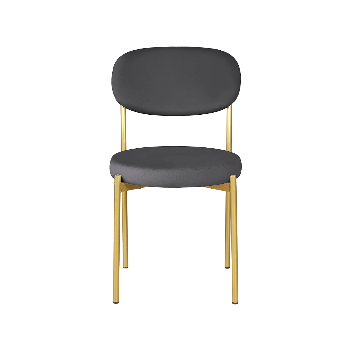 Стул Мейсон, комплект (2 шт), бархат серый 27 / опоры золото фото