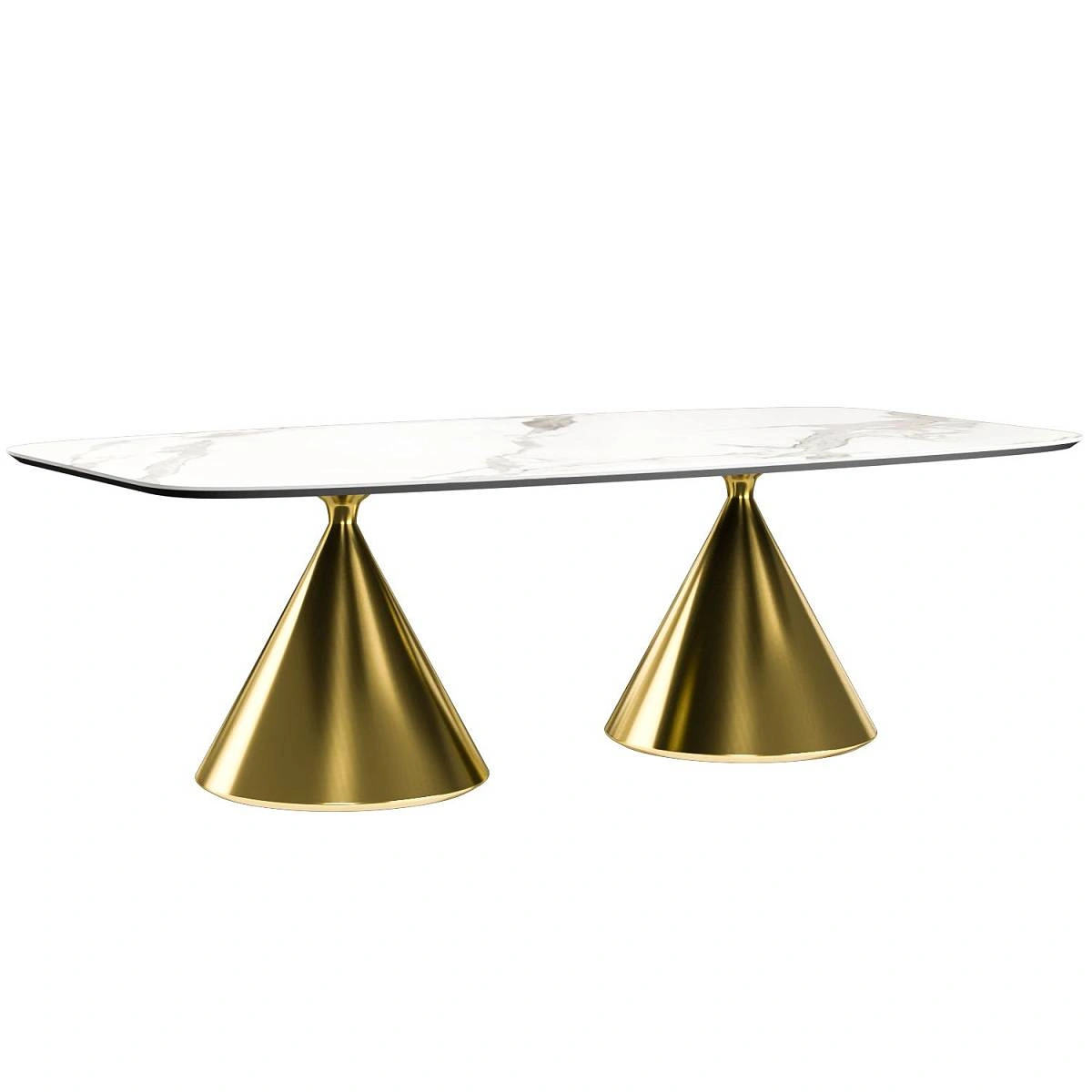 Стол овальный AXIS 200, керамика матовая, белая / опора золото изображение Стол овальный AXIS 200, керамика матовая, белая / опора золото фото