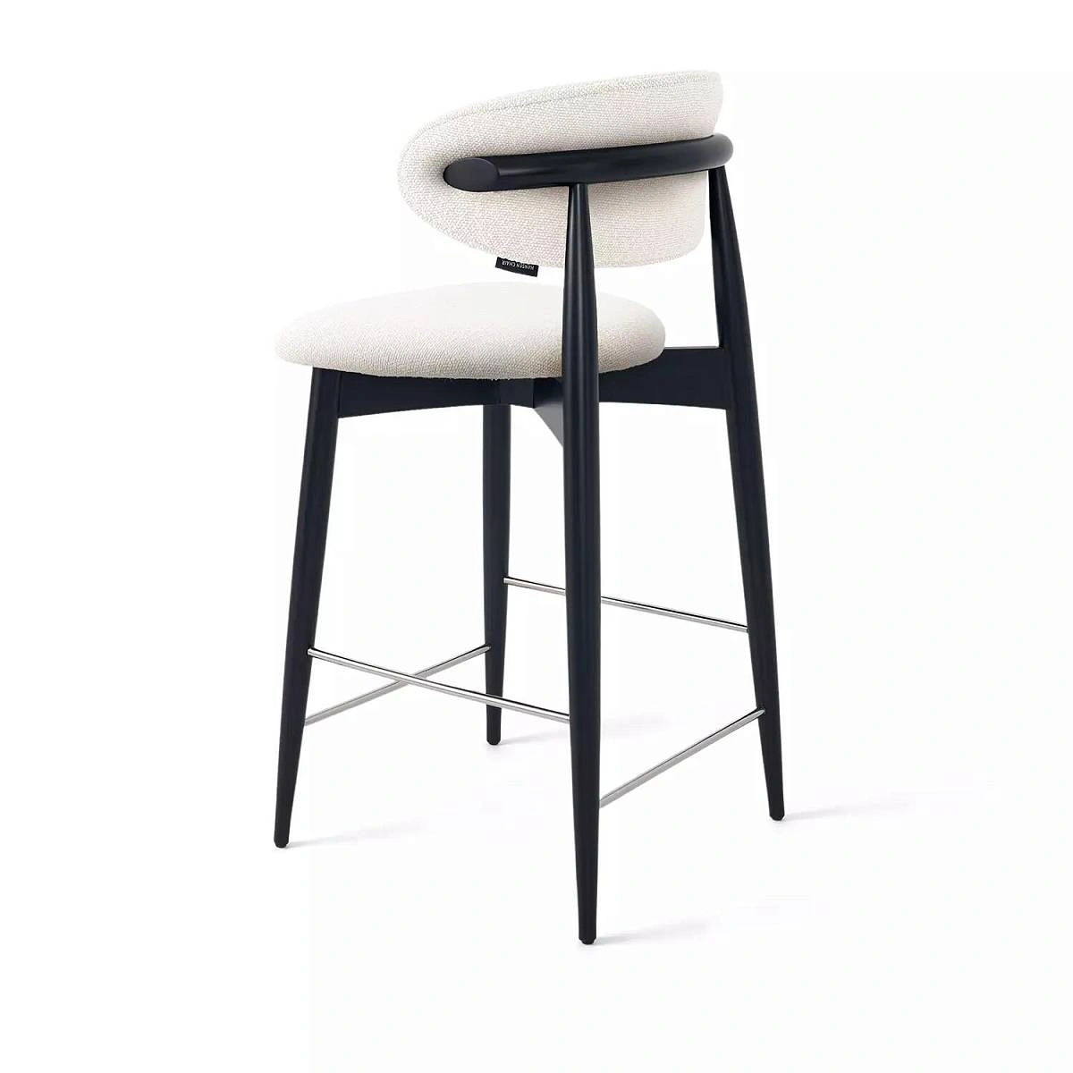 Стул полубарный Paolo, бук натуральный, ткань, белый изображение Стул полубарный Paolo, бук натуральный, ткань, белый фото