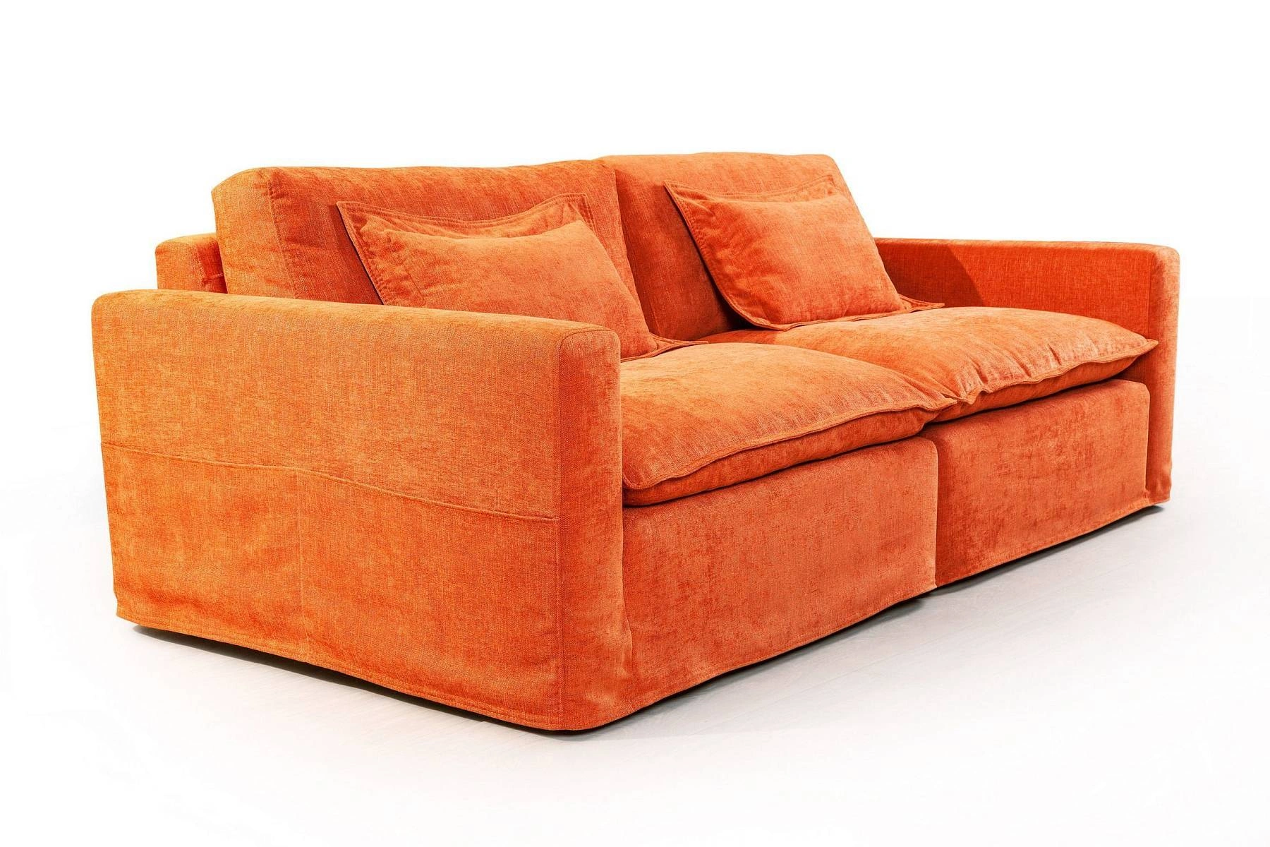 Island диван рогожка оранжевый фото