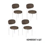 Стул Мейсон, комплект (4 шт), велюр Frost chocolate / опоры белые
