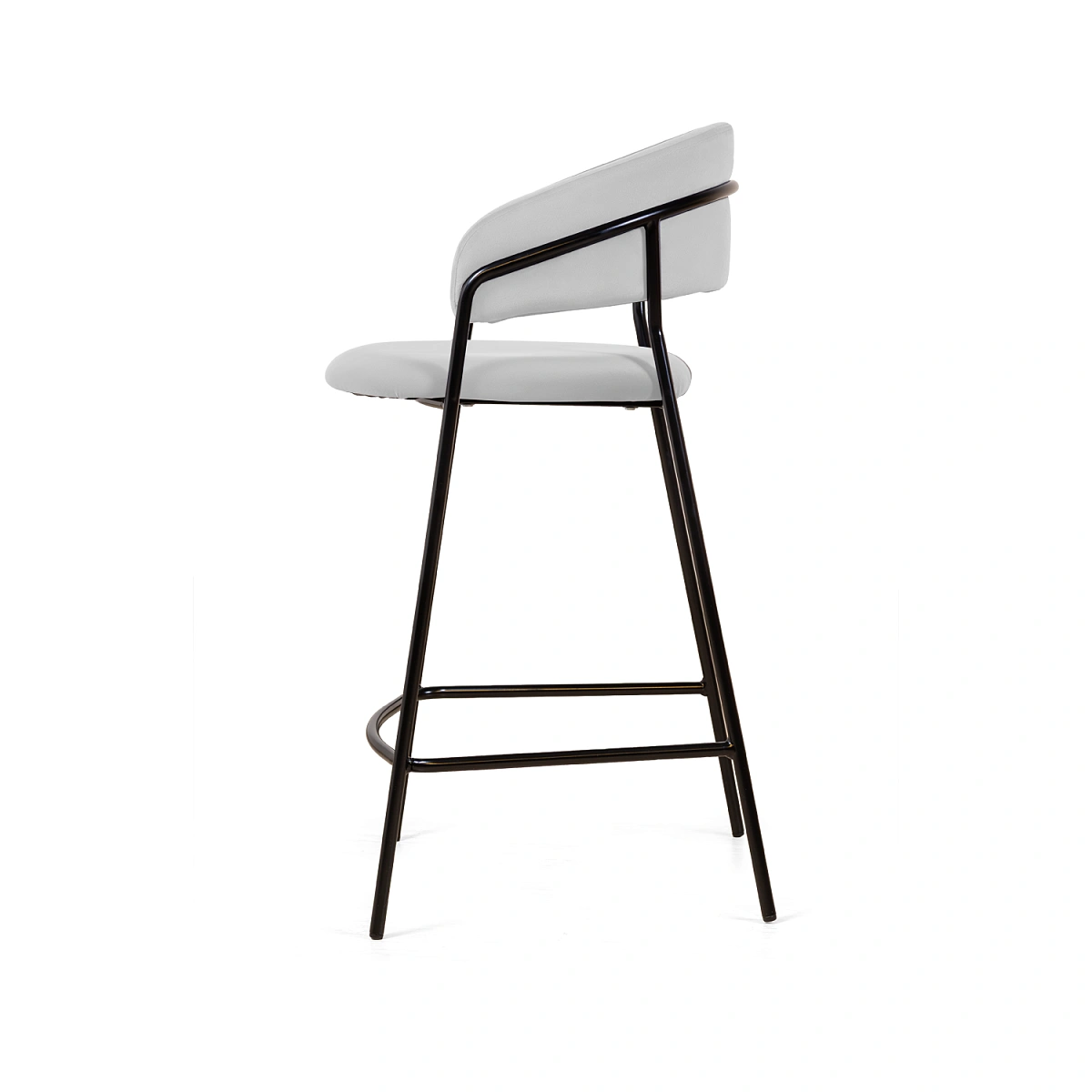 Стул полубарный Kelly, бархат светло-серый 04 фото