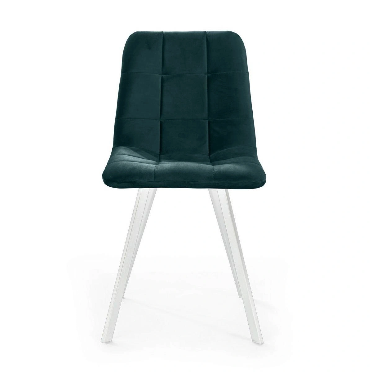 Стул UNO, бархат зеленый 19/ белый профиль фото