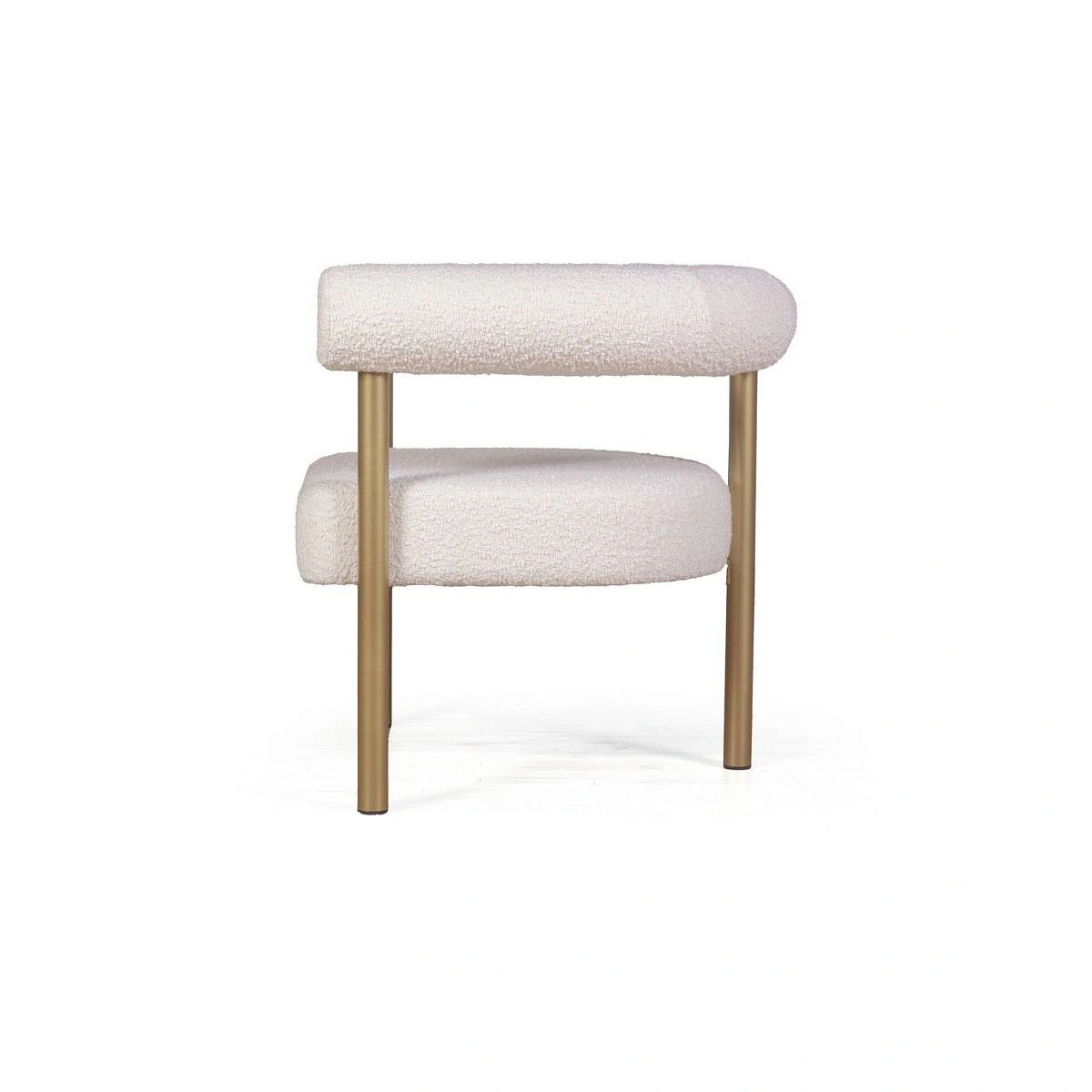 Кресло Biggi, букле Turin ivory / опоры золото фото