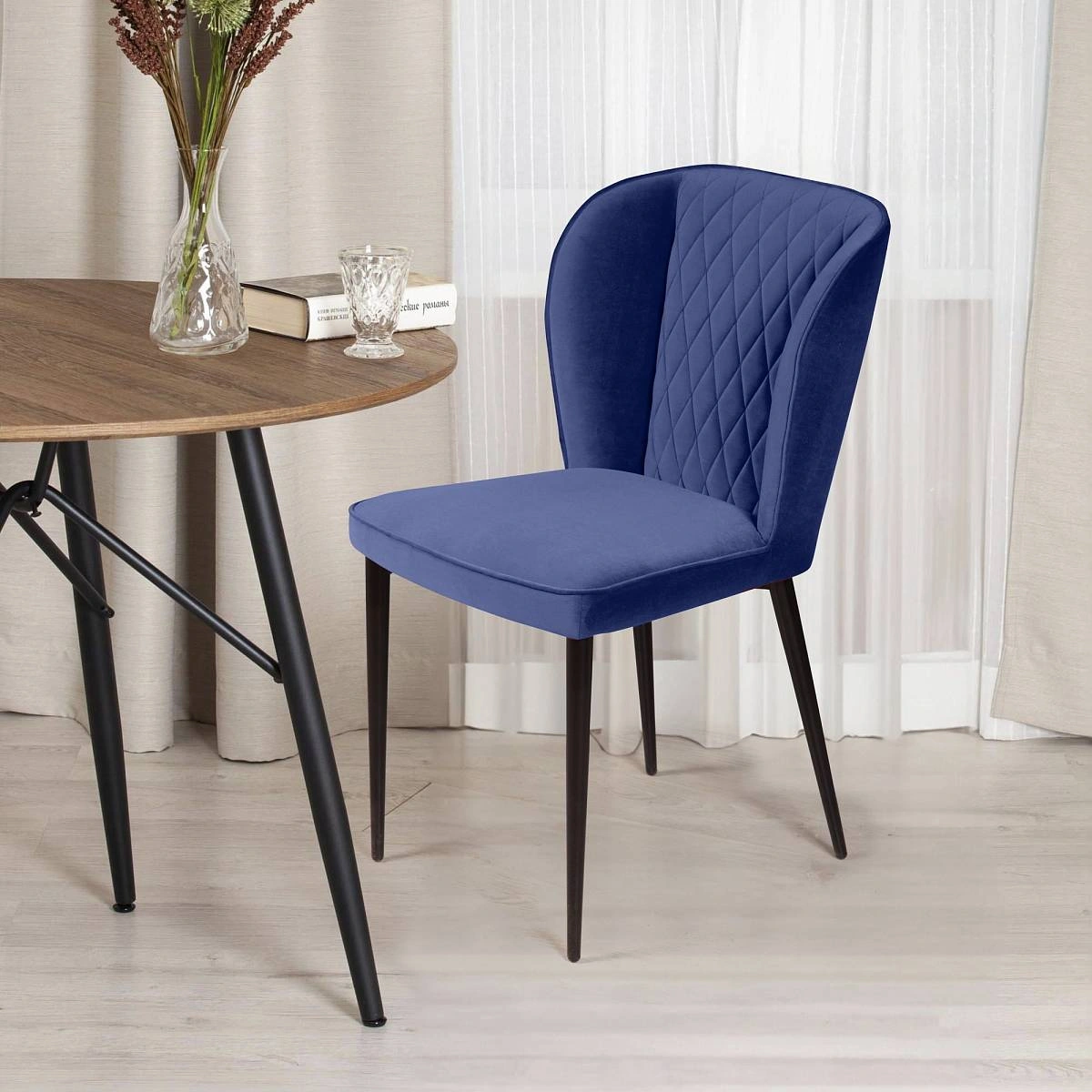 Стул Next, бархат синий 29 изображение Стул Next, бархат синий 29 фото