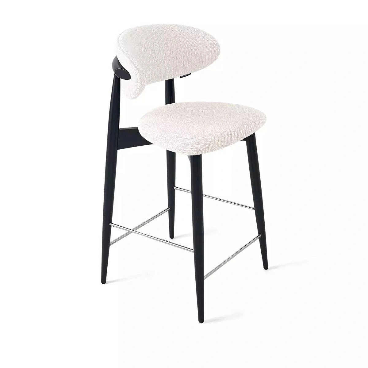 Стул полубарный Paolo, бук натуральный, ткань, белый изображение Стул полубарный Paolo, бук натуральный, ткань, белый фото