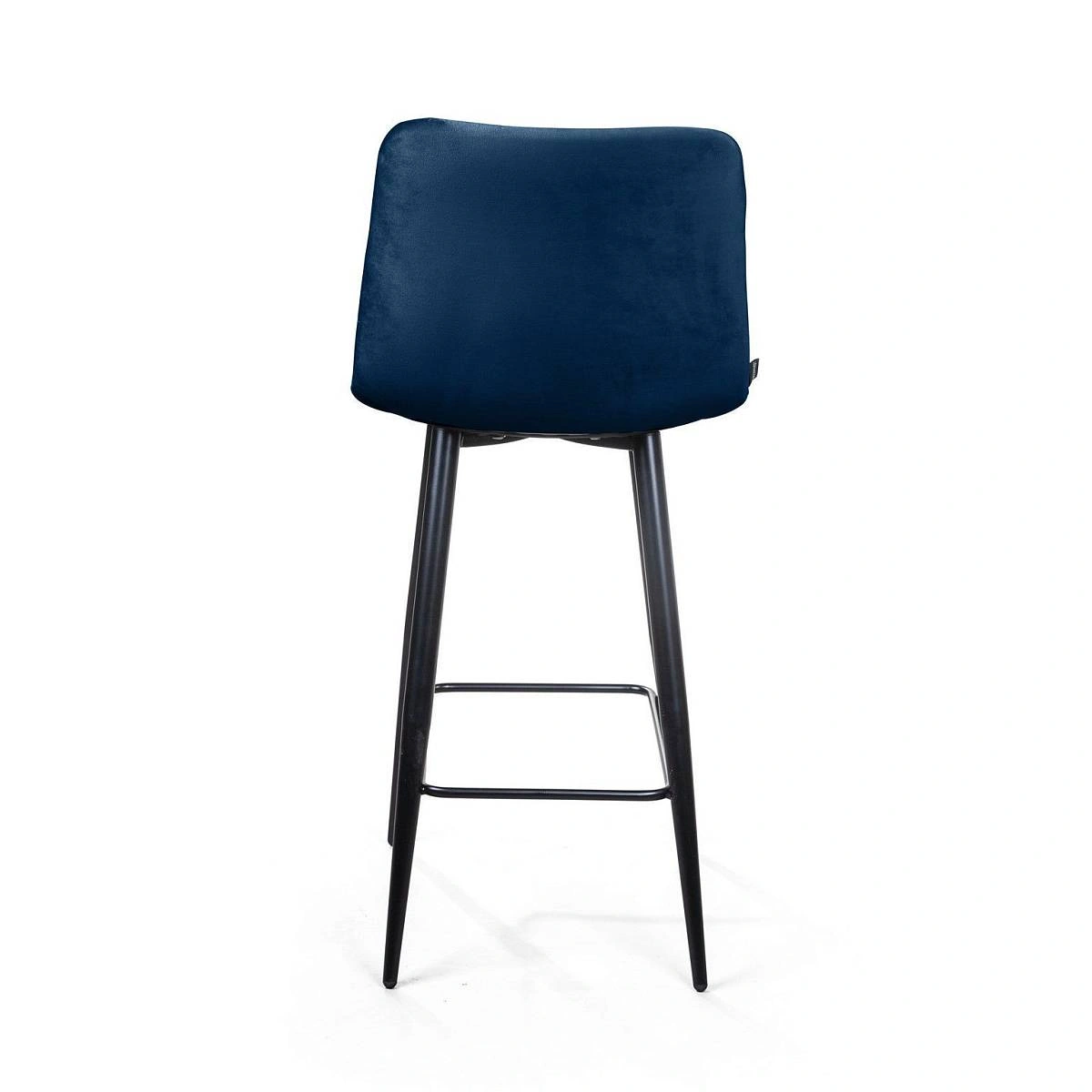 Стул полубарный UNO, бархат синий 29 / чёрный конус изображение Стул полубарный UNO, бархат синий 29 / чёрный конус фото