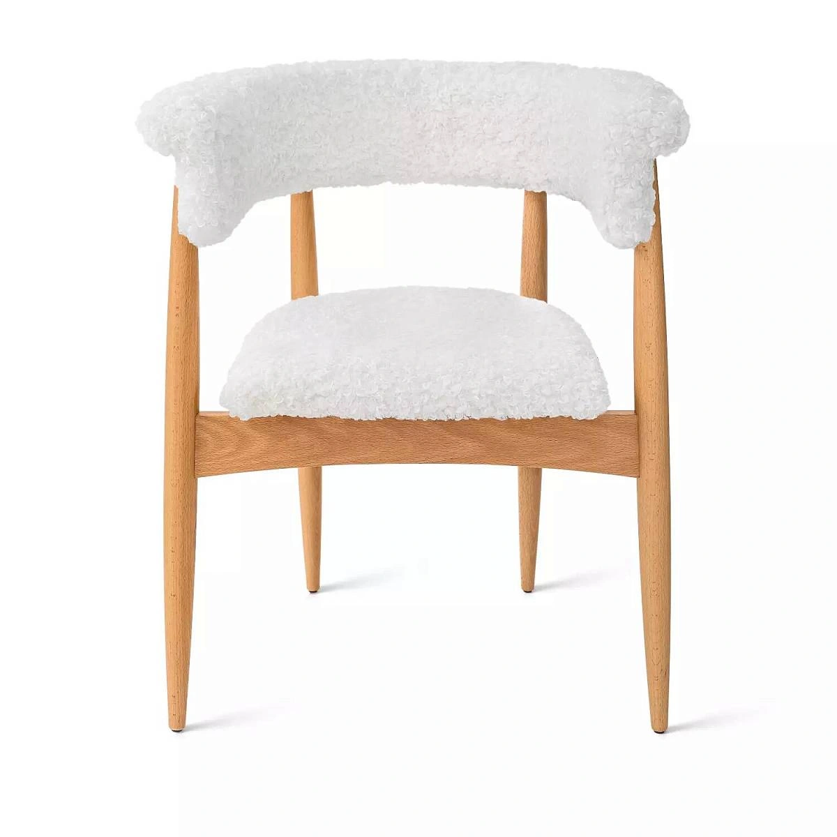 Полукресло Ludvig, бук натуральный, ткань, белый изображение Полукресло Ludvig, бук натуральный, ткань, белый фото