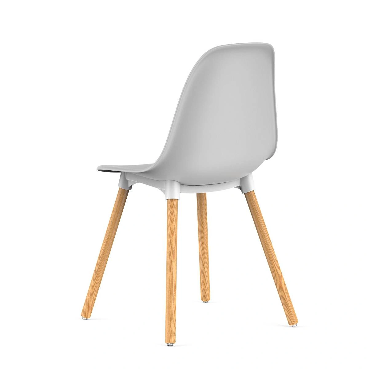Стул Eames, (комплект 4 шт), пластик светло-серый / опоры дерево изображение Стул Eames, (комплект 4 шт), пластик светло-серый / опоры дерево фото