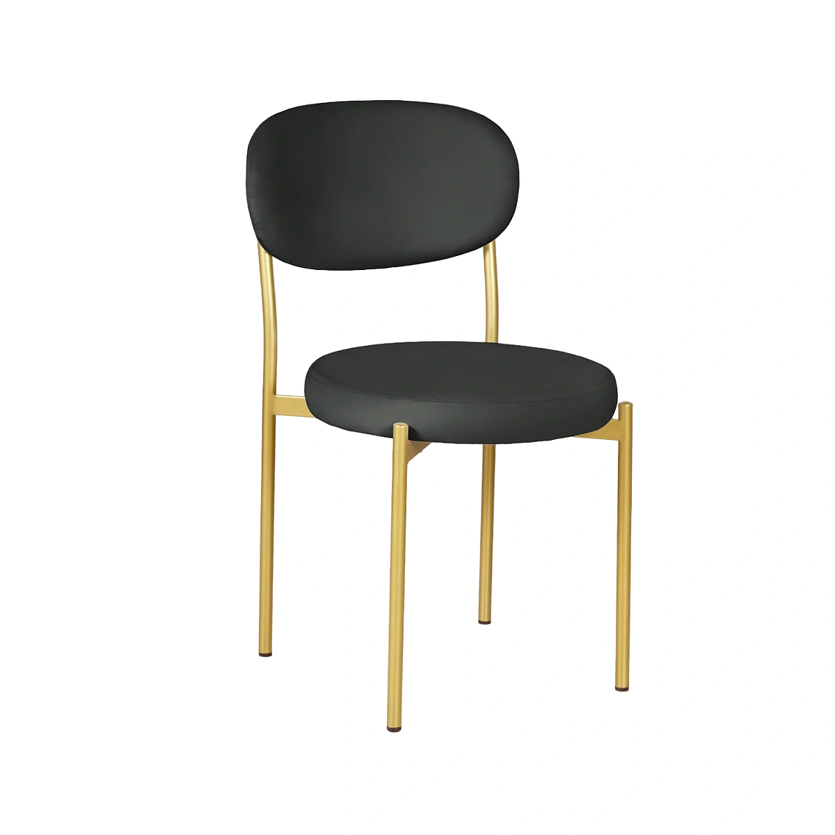 Стул Мейсон, комплект (4 шт), бархат антрацит 14 / опоры золото фото