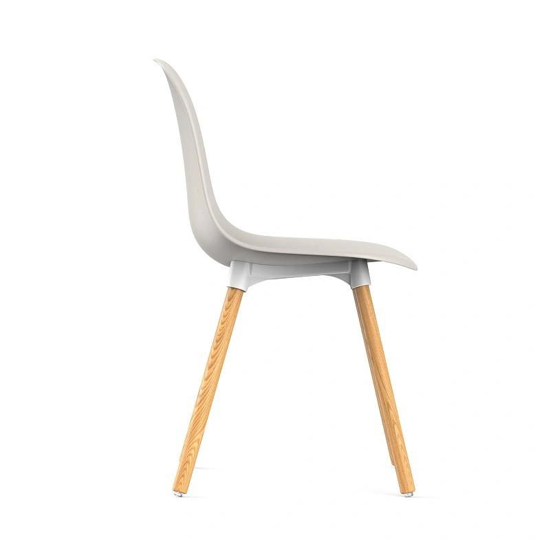Стул Eames, (комплект 2 шт), пластик светло-бежевый / опоры дерево фото