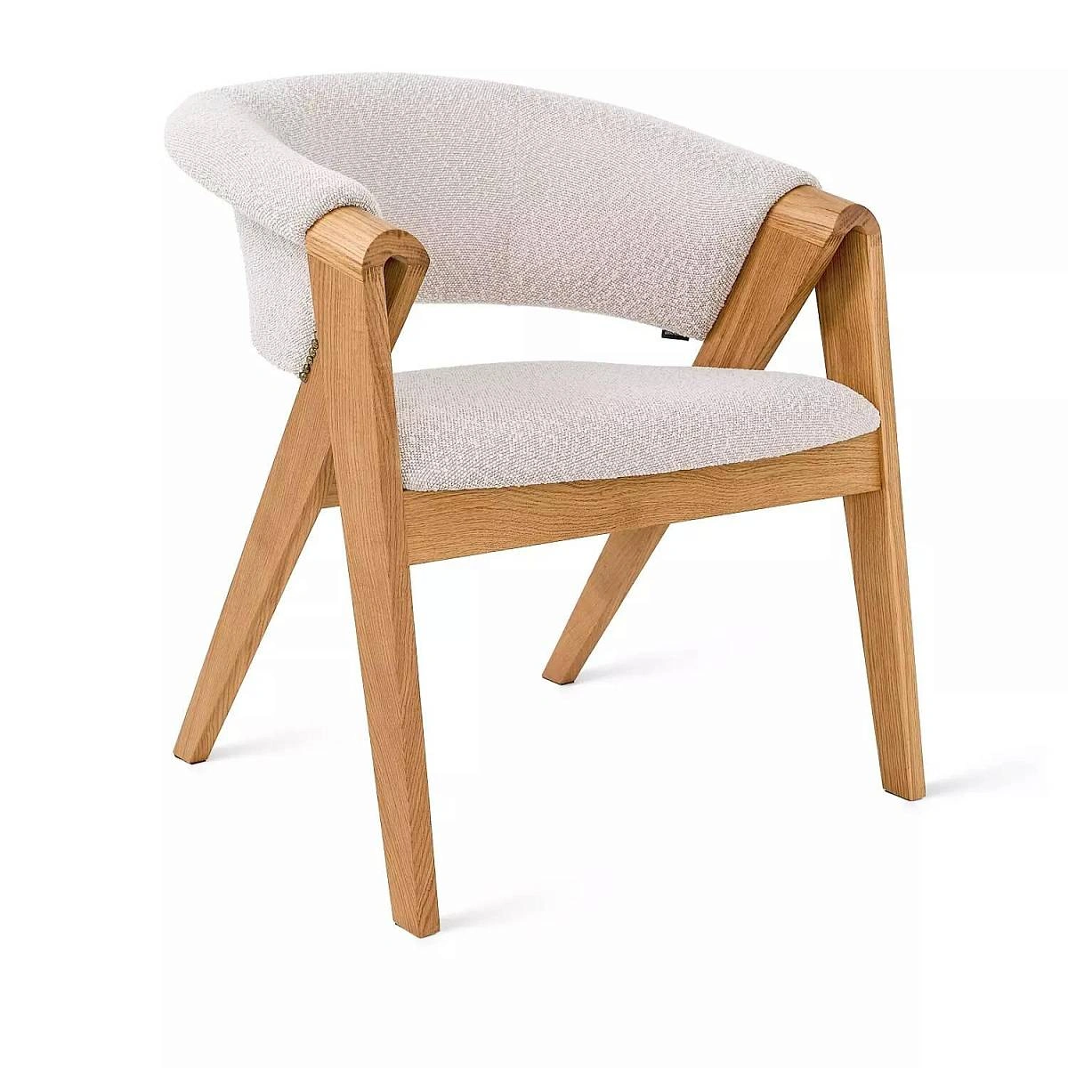 Кресло Claus, дуб натуральный, букле, серый изображение Кресло Claus, дуб натуральный, букле, серый фото