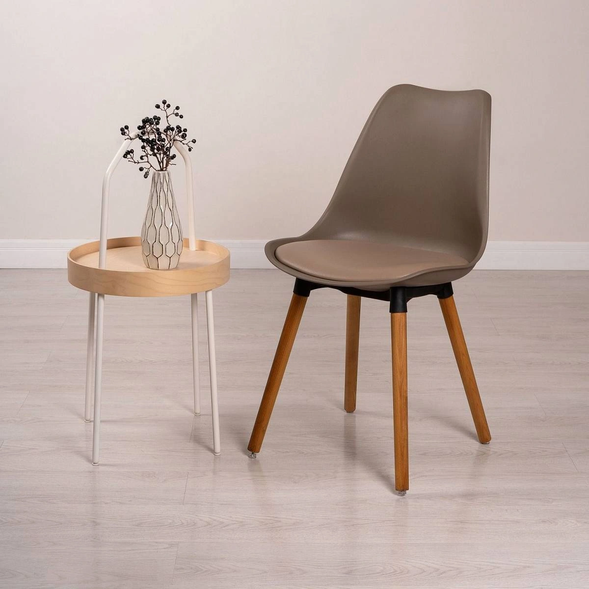 Стул Kado, (комплект 4 шт), пластик капучино / опоры дерево фото