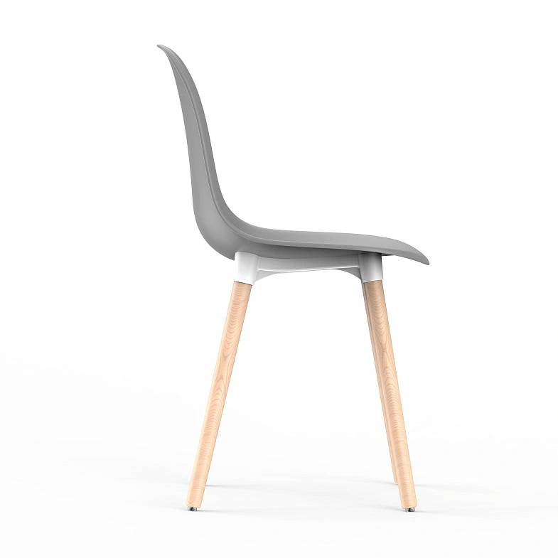 Стул Eames, (комплект 4 шт), пластик серый / опоры дерево фото