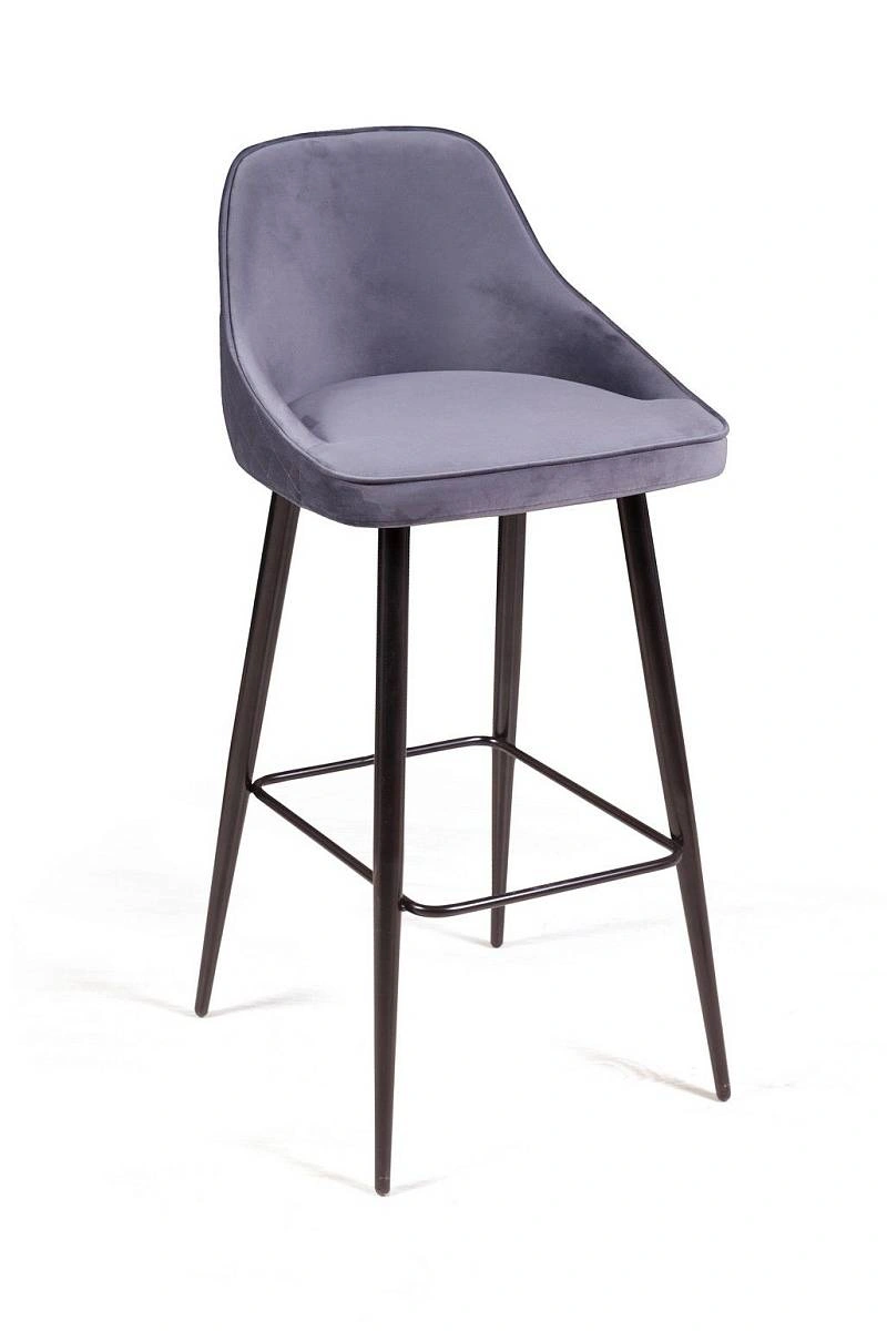 Стул барный Neo ромб, бархат серый 27 изображение Стул барный Neo ромб, бархат серый 27 фото