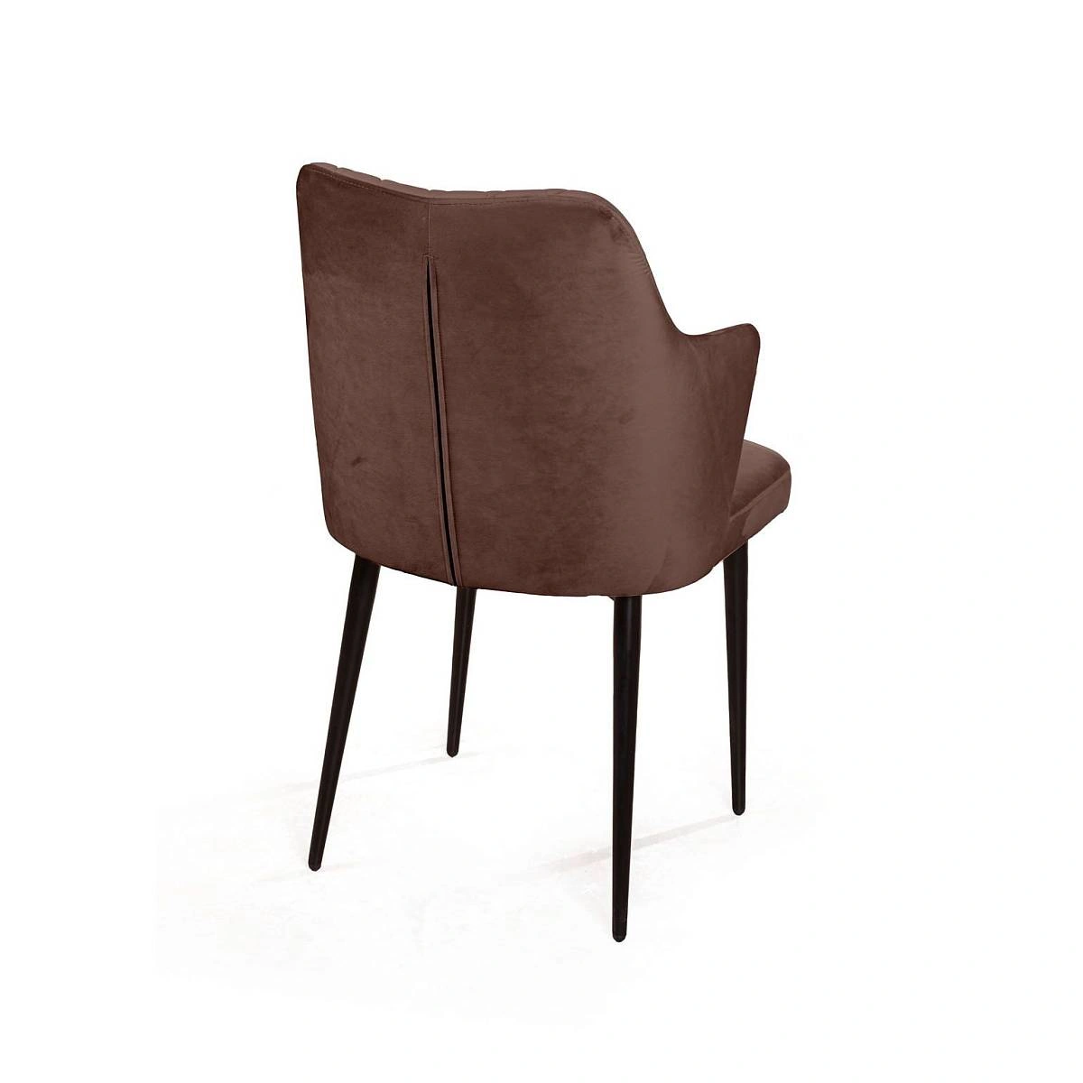 Стул с подлокотниками Hunt ромб, бархат коричневый 12 / чёрный конус изображение Стул с подлокотниками Hunt ромб, бархат коричневый 12 / чёрный конус фото