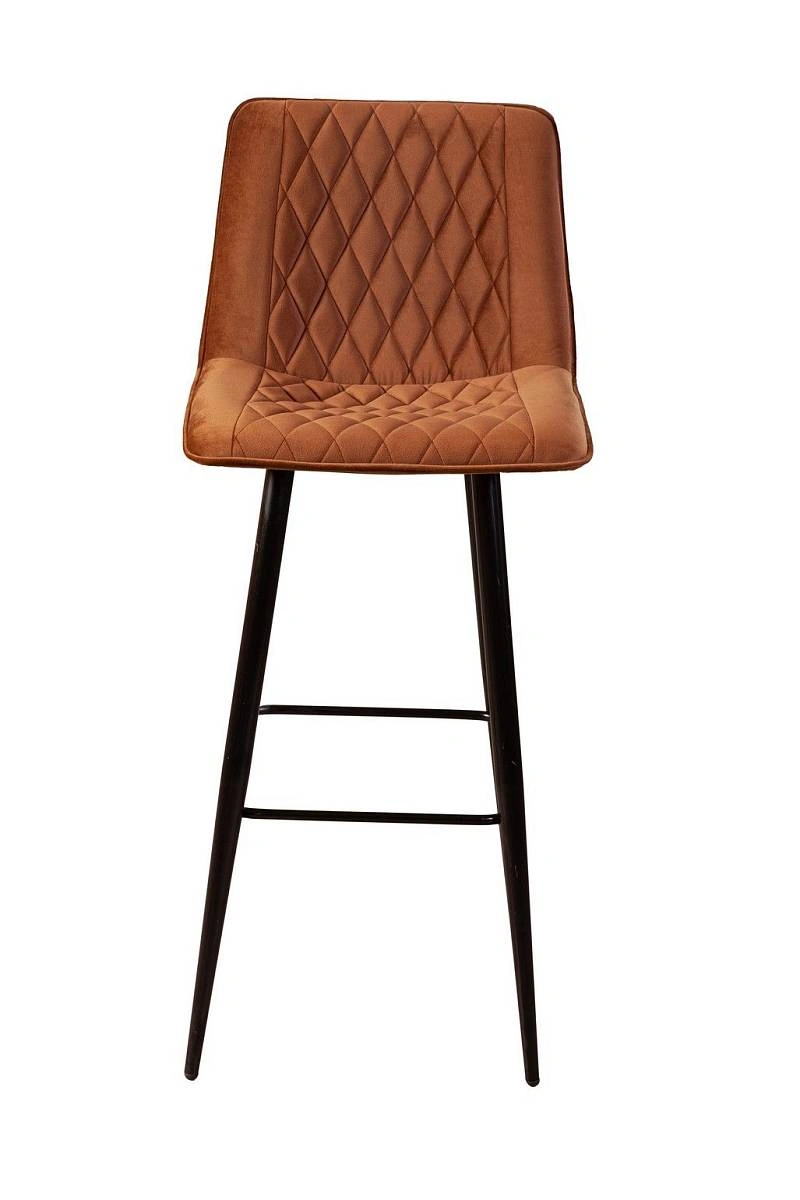 Стул барный Paul, комплект (2 шт), бархат коричневый 11 изображение Стул барный Paul, комплект (2 шт), бархат коричневый 11 фото