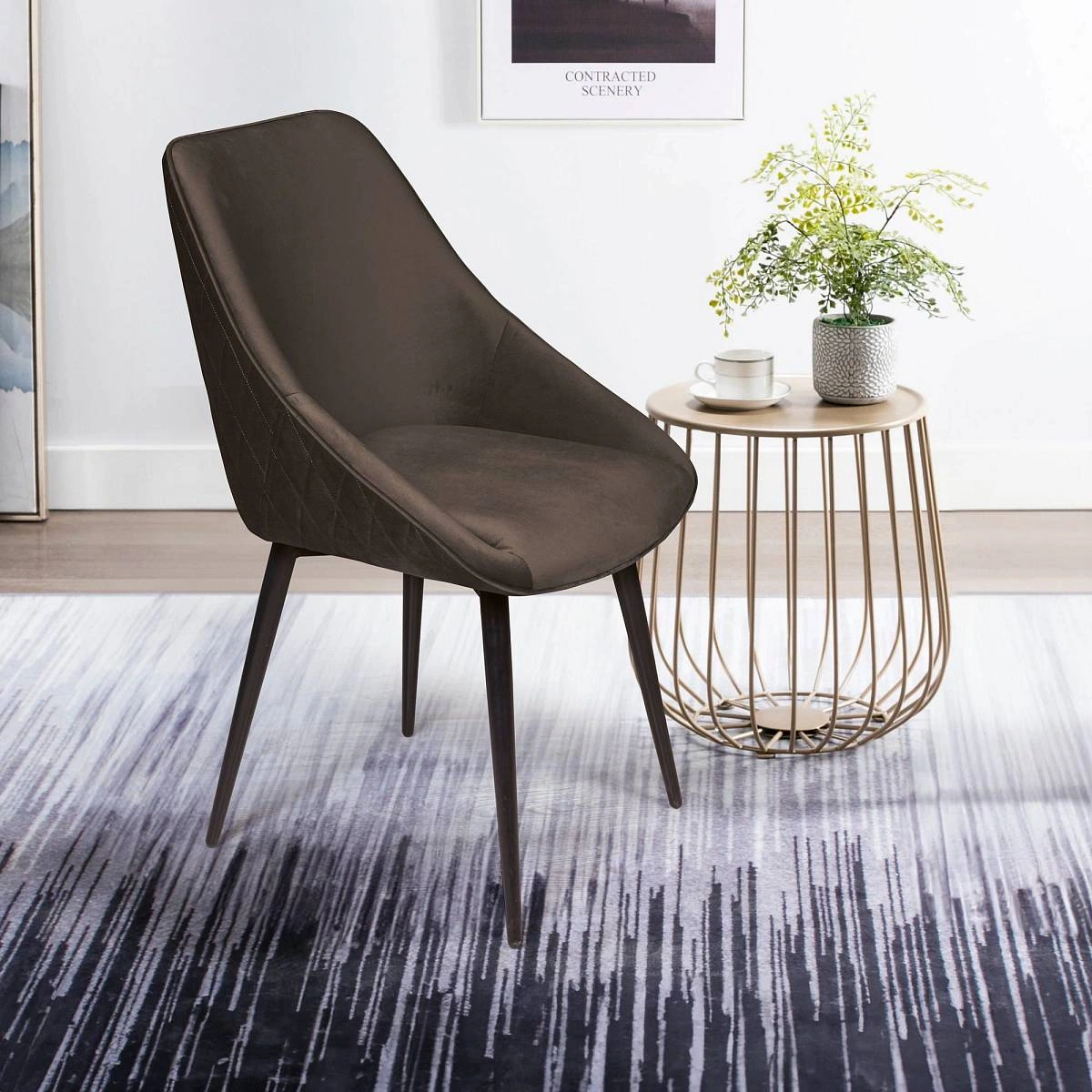 Стул Neo ромб бархат антрацит 14/опора конус фото